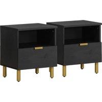 Berkfield Home Bedside Cabinet Black 40x33x46 cm Engineered Wood | Size: 40 x 33 x 46 cm