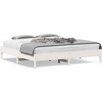 Berkfield Home Bed Frame without Mattress White 180x200 cm Super King Solid Wood Pine