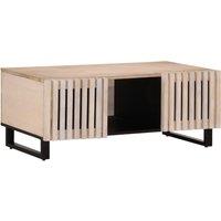 Berkfield Home Coffee Table White 100x55x40 cm Solid Wood Mango | Size: 100 x 55 x 40 cm