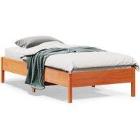 Berkfield Home Bed Frame without Mattress Wax Brown 75x190 cm Small Single Solid Wood Pine