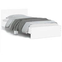 Berkfield Home Bed Frame without Mattress with LED Lights White 100x200 cm