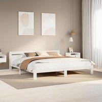 Berkfield Home Bed Frame without Mattress White 200x200 cm Solid Wood Pine