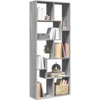 Berkfield Home Room Divider Bookcase Grey Sonoma 67x25x161.5 cm Engineered Wood