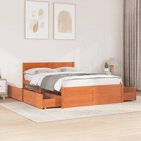 Berkfield Home Bed Frame without Mattress Wax Brown 120x190 cm Small Double Solid Wood Pine