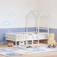 Bed Frame with Roof without Mattress White 75x190 cm Small Single