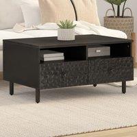 Berkfield Home Coffee Table Black 80x54x40 cm Solid Wood Mango | Size: 80 x 54 x 40 cm