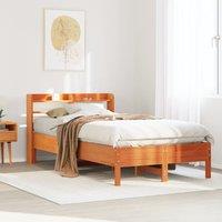 Berkfield Home Bed Frame without Mattress Wax Brown 75x190 cm Small Single Solid Wood Pine