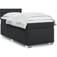 Berkfield Home Box Spring Bed with Mattress Black 90x200 cm Faux Leather