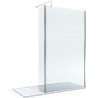 Balterley 8mm Glass Wetroom Screen & Return Chrome & Tray 1700 x 700mm in Silver