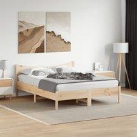 Berkfield Home Bed Frame without Mattress 160x200 cm Solid Wood Pine in Brown