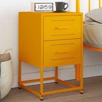 Berkfield Home Bedside Cabinet Mustard Yellow 36x39x60.5 cm Steel