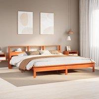 Berkfield Home Bed Frame without Mattress Wax Brown 180x200 cm Super King Solid Wood Pine