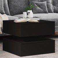 Berkfield Home Coffee Table with LED Lights Black 50x50x40 cm | Size: 50 x 50 x 40 cm