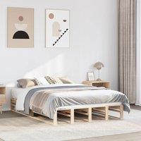 Berkfield Home Bed Frame without Mattress 135x190 cm Double Solid Wood Pine in Brown