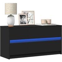 TV Cabinet with LED Black 100x34x50 cm Engineered Wood
