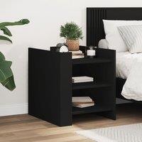 Berkfield Home Bedside Cabinet Black 45x50x50 cm Engineered Wood | Size: 45 x 50 x 50 cm