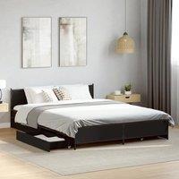 Berkfield Home Bed Frame with Drawers without Mattress Black 135x190 cm Double