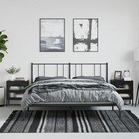 Berkfield Home Nightstands 2 pcs Black 50x35x60 cm Glass & Steel | Size: 50 x 35 x 60 cm
