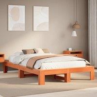 Berkfield Home Bed Frame without Mattress Wax Brown 120x200 cm Solid Wood Pine | Size: Small Double