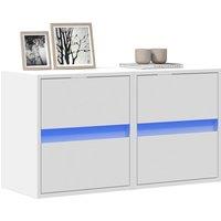 TV Wall Cabinets with LED Lights 2 pcs White 41x31x45 cm