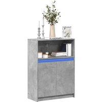 Sideboard with LED Concrete Grey 72x34x100 cm Engineered Wood