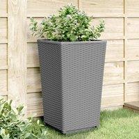 Berkfield Home Garden Planters 2 pcs Light Grey 32.5x32.5x57 cm PP