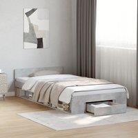 Berkfield Home Bed Frame with Drawer without Mattress Concrete Grey 90x190 cm Single