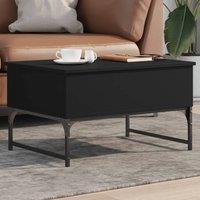 Berkfield Home Coffee Table Black 70x50x40 cm Engineered Wood & Metal | Size: 70 x 50 x 40 cm