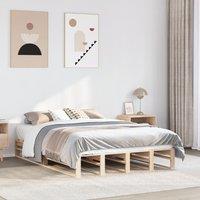 Berkfield Home Bed Frame without Mattress 140x200 cm Solid Wood Pine in Brown