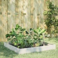 Berkfield Home Garden Raised Bed White 100x100x26 cm Steel | Size: 100 x 100 x 26 cm