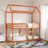 Berkfield Home Bunk Bed without Mattress Wax Brown 75x190 cm Small Single Solid Wood Pine