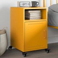 Berkfield Home Bedside Cabinet Mustard Yellow 36x39x59 cm Steel | Size: 36 x 39 x 59 cm