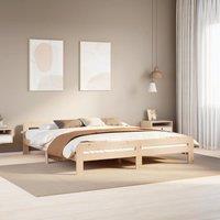 Berkfield Home Bed Frame without Mattress 200x200 cm Solid Wood Pine in Brown