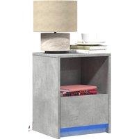 Berkfield Home Bedside Cabinets with LED Lights 2 pcs Concrete Grey Engineered Wood
