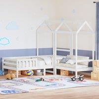 Berkfield Home Bed & Bench Set with Roof without Mattress White 80x200 cm