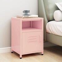 Berkfield Home Nightstand Pink 35x35x51 cm Steel | Size: 35 x 35 x 51 cm