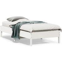 Berkfield Home Bed Frame without Mattress White 75x190 cm Small Single Solid Wood Pine