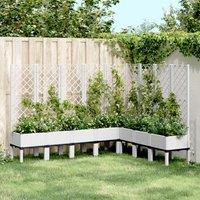 Berkfield Home Garden Planter with Trellis White 200x160x142 cm PP | Size: 200 x 160 x 142 cm