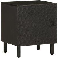 Berkfield Home Bedside Cabinet Black 40x33x46 cm Solid Wood Mango | Size: 40 x 33 x 46 cm