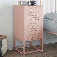 Berkfield Home Bedside Cabinet Pink 36x39x78 cm Steel | Size: 36 x 39 x 78 cm
