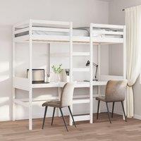 Berkfield Home Loft Bed Frame without Mattress White 80x200cm Solid Wood Pine | Size: 80x200 cm