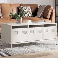 Berkfield Home Coffee Table White 101.5x50x43.5 cm Cold-rolled Steel