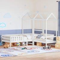 Berkfield Home Bed & Bench Set with Roof without Mattress White 100x200 cm