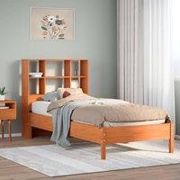 Berkfield Home Bookcase Bed without Mattress Wax Brown 75x190 cm Small Single Solid Wood Pine