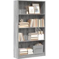 Berkfield Home Bookcase Grey Sonoma 80x24x143 cm Engineered Wood | Size: 80 x 24 x 143 cm