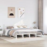 Berkfield Home Bed Frame without Mattress White 180x200 cm Super King Solid Wood Pine