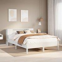 Berkfield Home Bookcase Bed without Mattress White 150x200 cm King Solid Wood Pine
