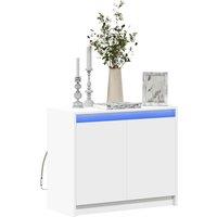 Sideboard with LED White 72x34x61 cm Engineered Wood