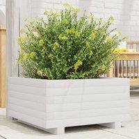 Berkfield Home Garden Planter White 50x50x26.5 cm Solid Wood Pine