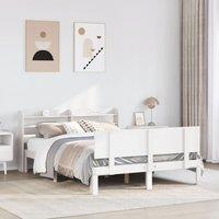 Berkfield Home Bed Frame with Headboard without Mattress White 140x190 cm
